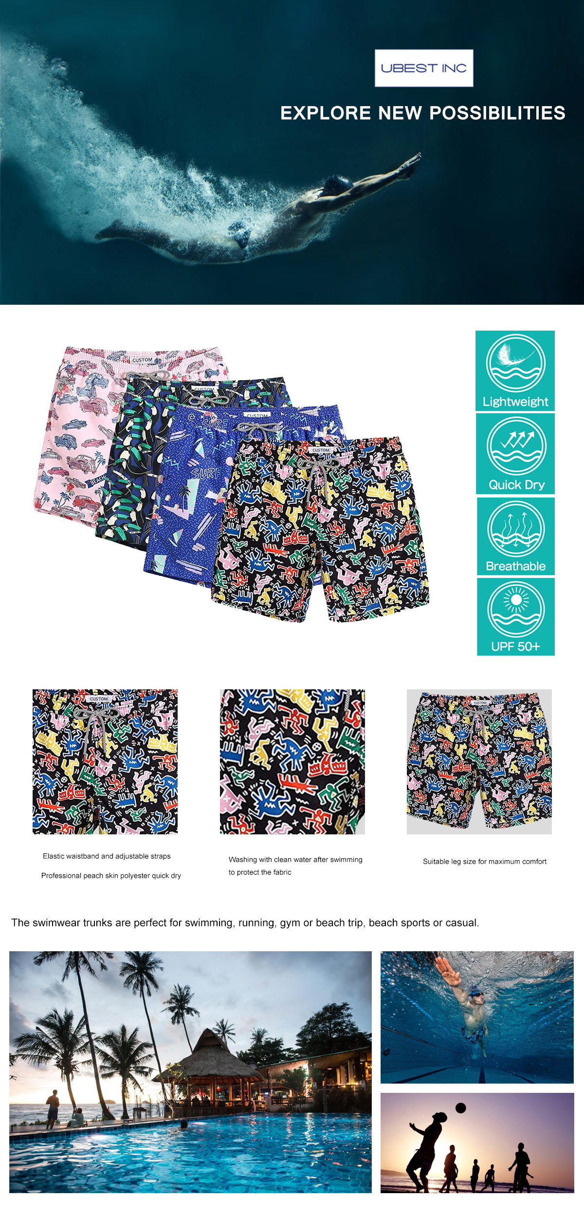 Men Short Swim Trunks