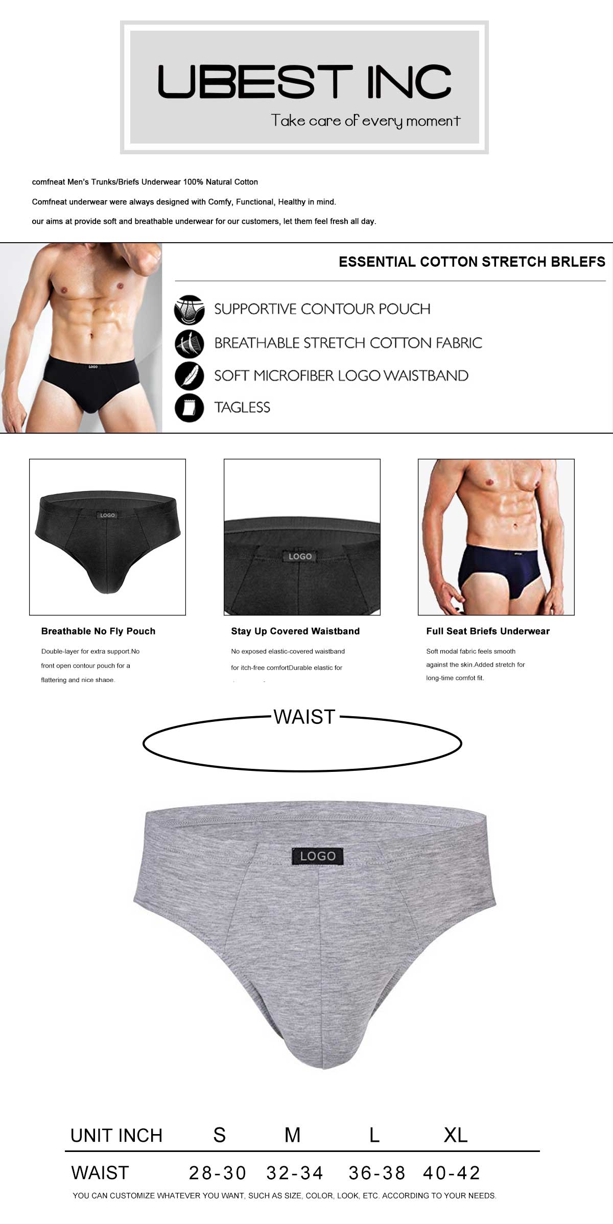 Men Low Rise Underwear Briefs