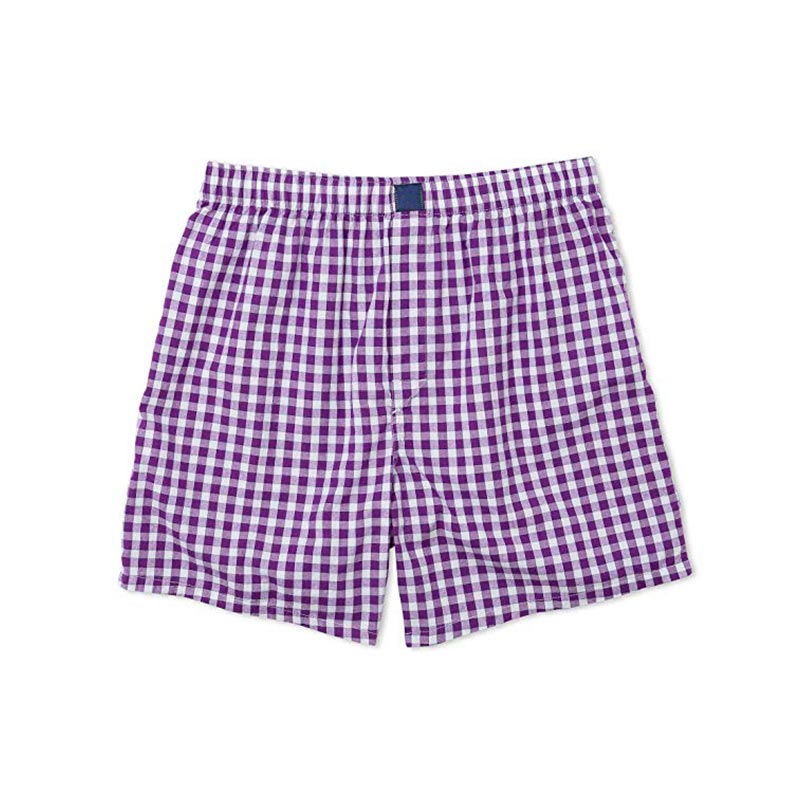 Custom Men's Colorful Woven Plaid Boxer Shorts 100% Cotton Underwear ...