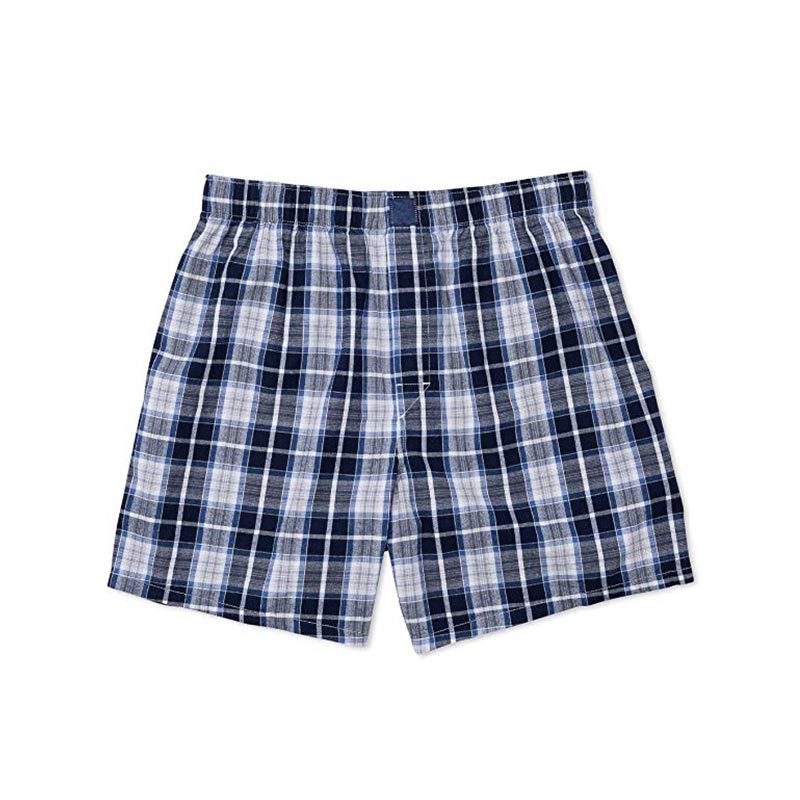 Custom Men's Colorful Woven Plaid Boxer Shorts 100% Cotton Underwear ...